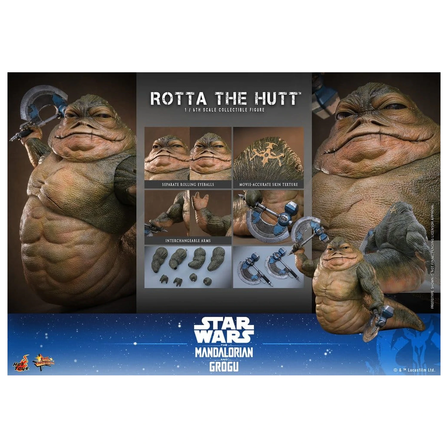 Star Wars Movie Masterpiece Akčná figúrka 1/6 Rotta The Hutt 32 cm produktová fotografia
