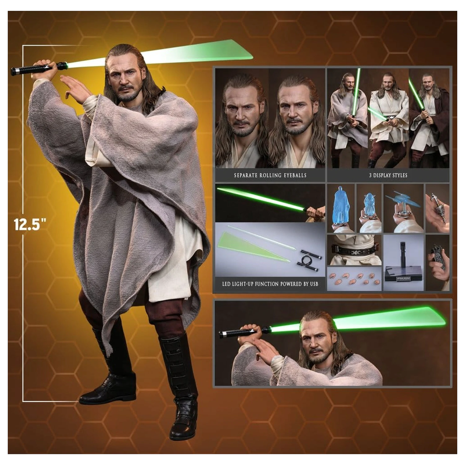 Star Wars Movie Masterpiece Akčná figúrka 1/6 Qui-Gon Jinn (Collector Edition) 32 cm produktová fotografia