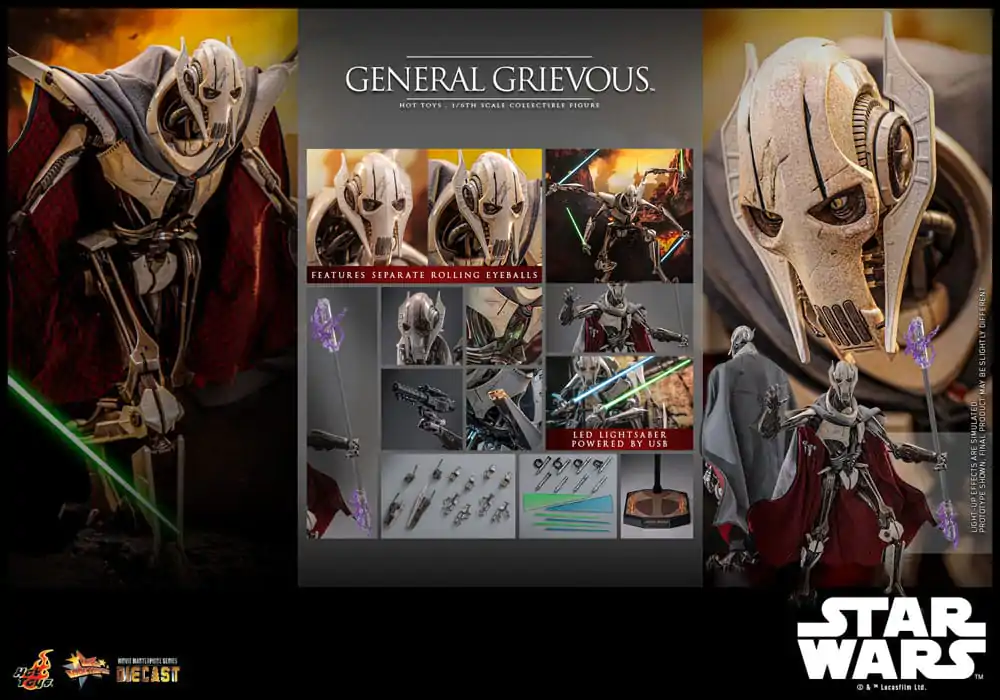 Star Wars Movie Masterpiece Diecast akčná figúrka 1/6 General Grievous 42 cm termékfotó