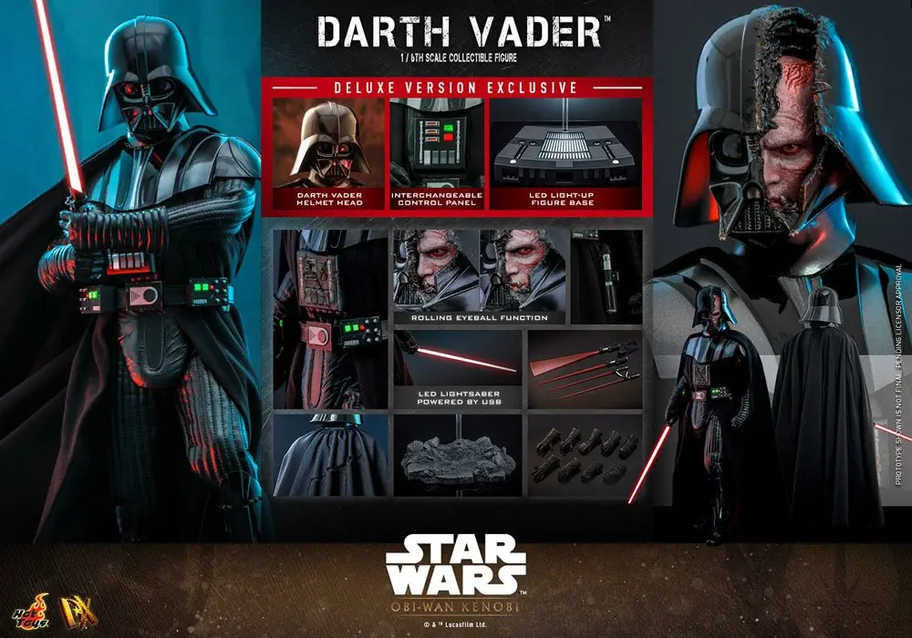 Star Wars: Obi-Wan Kenobi DX Akčná Figúrka 1/6 Darth Vader Deluxe Version 35 cm produktová fotografia