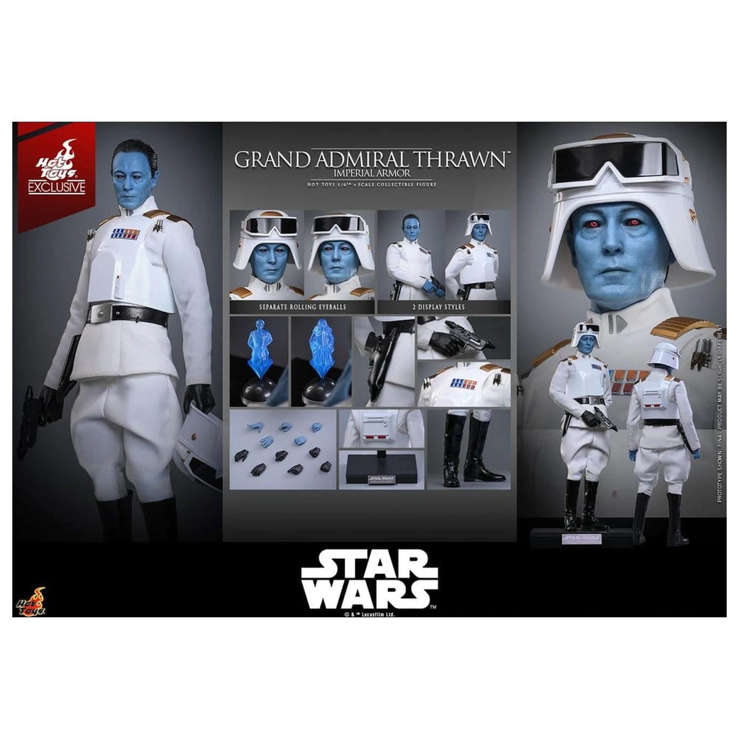 Star Wars: Rebels Television Masterpiece akčná figúrka 1/6 Grand Admiral Thrawn (Imperial Armor) 32 cm produktová fotografia