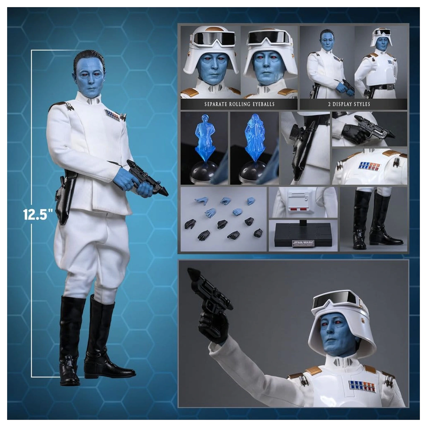 Star Wars: Rebels Television Masterpiece akčná figúrka 1/6 Grand Admiral Thrawn (Imperial Armor) 32 cm produktová fotografia