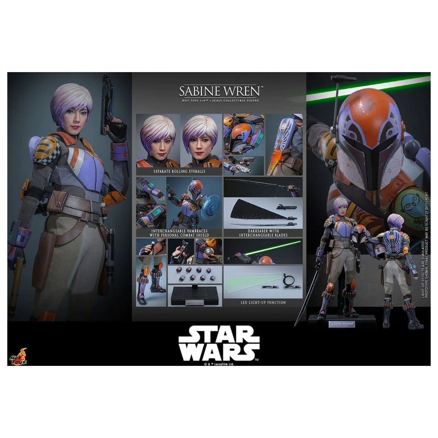 Star Wars: Rebels Television Masterpiece akčná figúrka 1/6 Sabine Wren 29 cm produktová fotografia