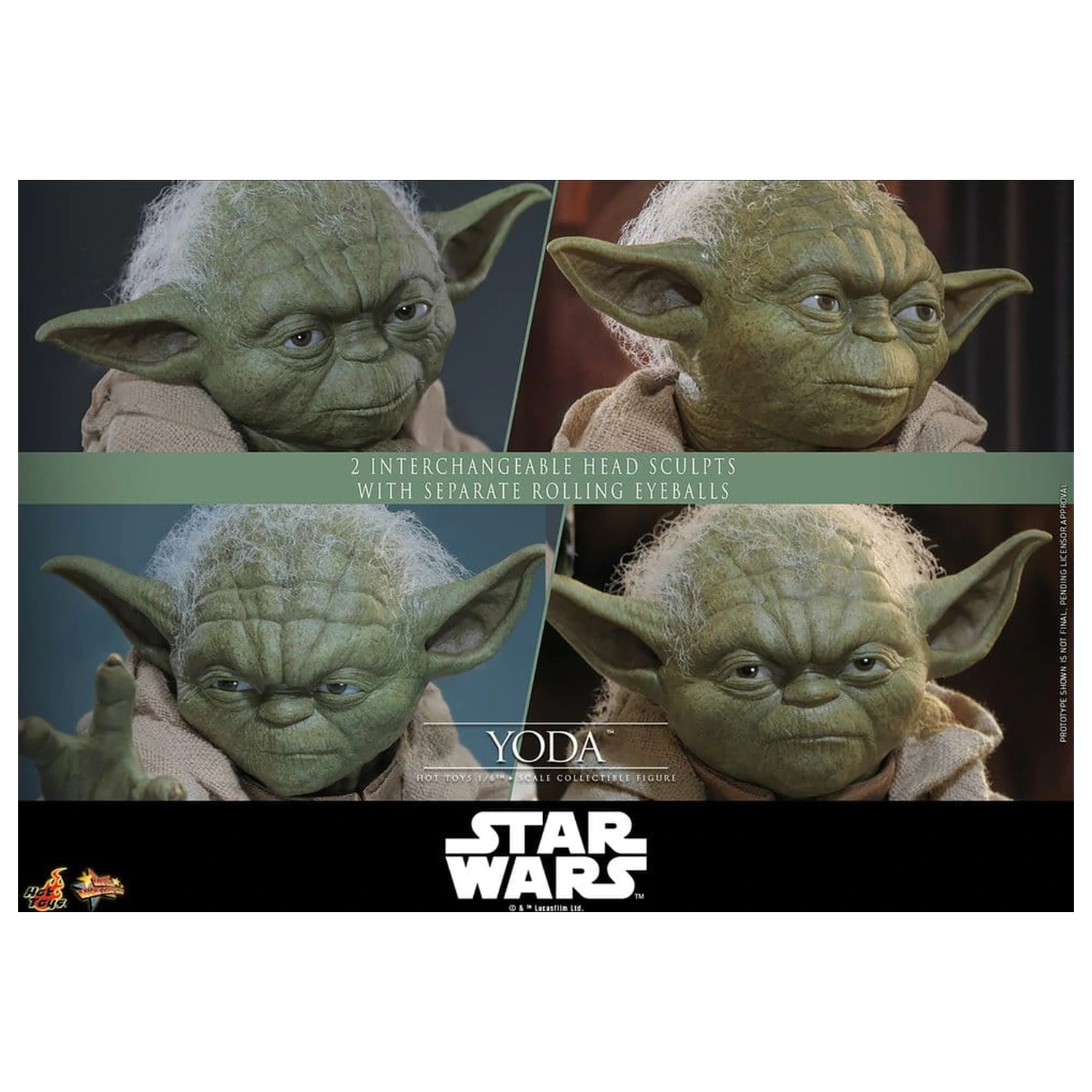 Star Wars: Revenge of the Sith Movie Masterpiece akčná figúrka 1/6 Yoda 14 cm produktová fotografia