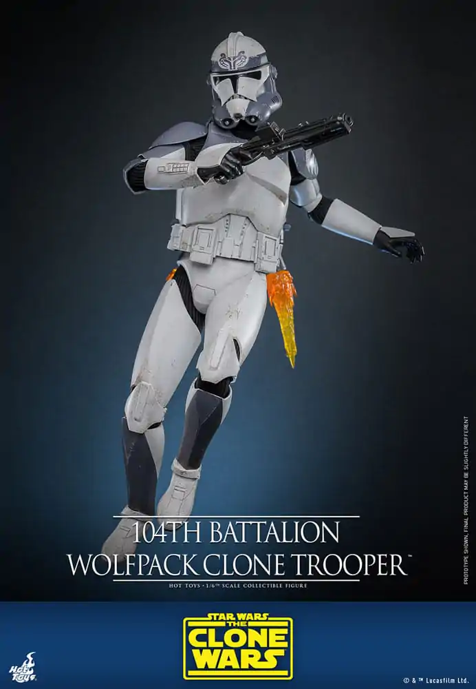 Star Wars The Clone Wars akčná figúrka 1/6 104th Battalion Wolfpack Clone Trooper 30 cm produktová fotografia