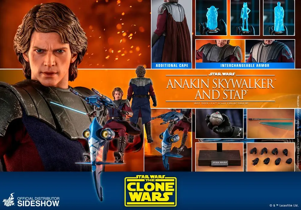 Star Wars The Clone Wars akčná figúrka 1/6 Anakin Skywalker & STAP 31 cm termékfotó