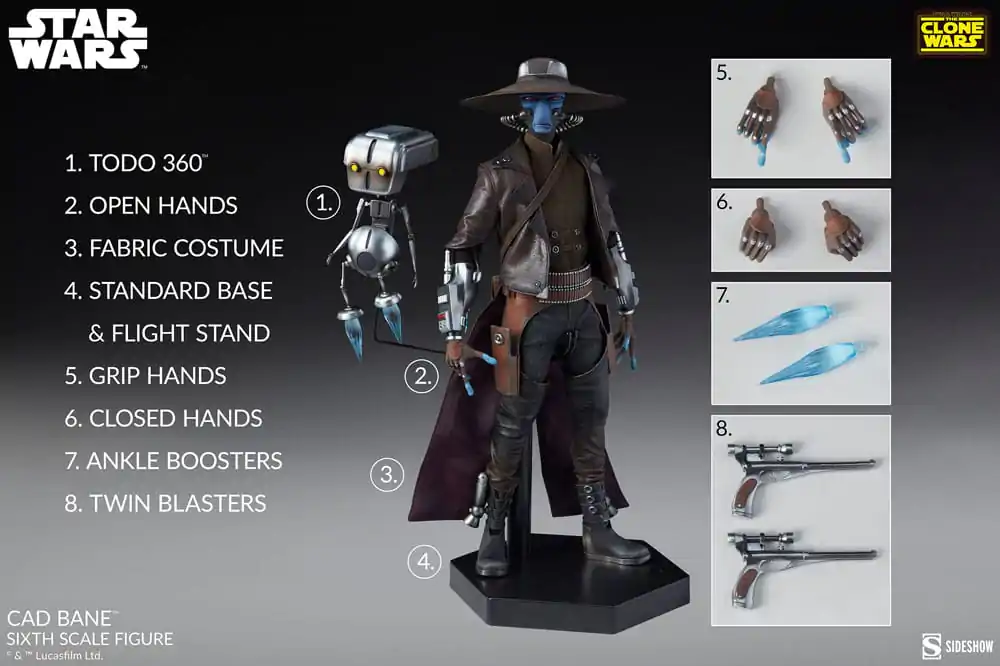 Star Wars The Clone Wars akčná figúrka 1/6 Cad Bane 32 cm produktová fotografia