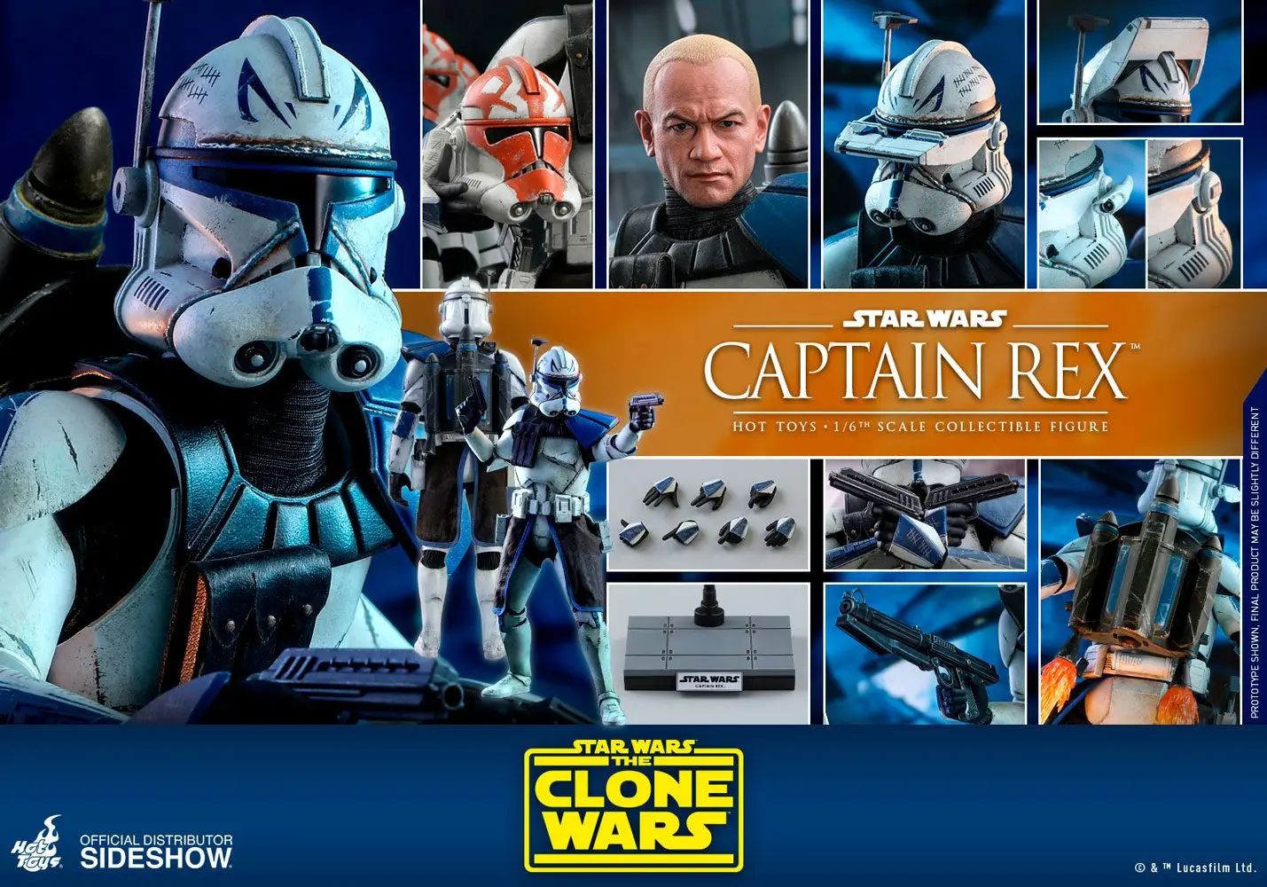 Star Wars The Clone Wars Action Figure 1/6 Captain Rex 30 cm termékfotó