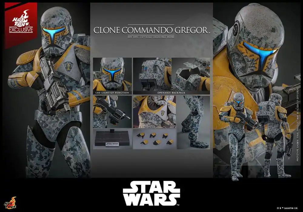 Star Wars: The Clone Wars akčná figúrka 1/6 Clone Commando Gregor Hot Toys Exclusive 30 cm produktová fotografia