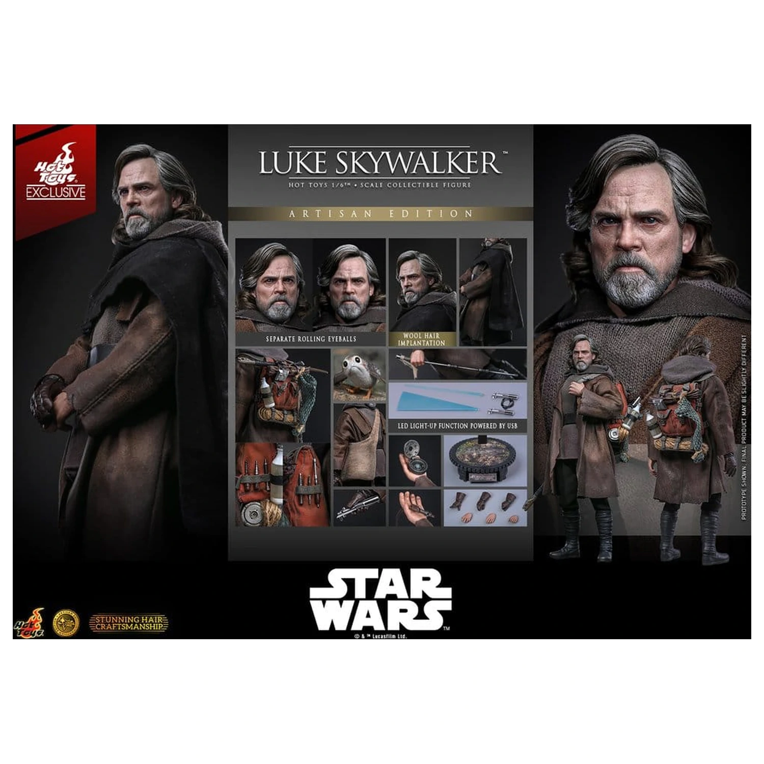 Star Wars: The Last Jedi Movie Masterpiece akčná figúrka 1/6 Luke Skywalker (Artisan Edition) 29 cm produktová fotografia