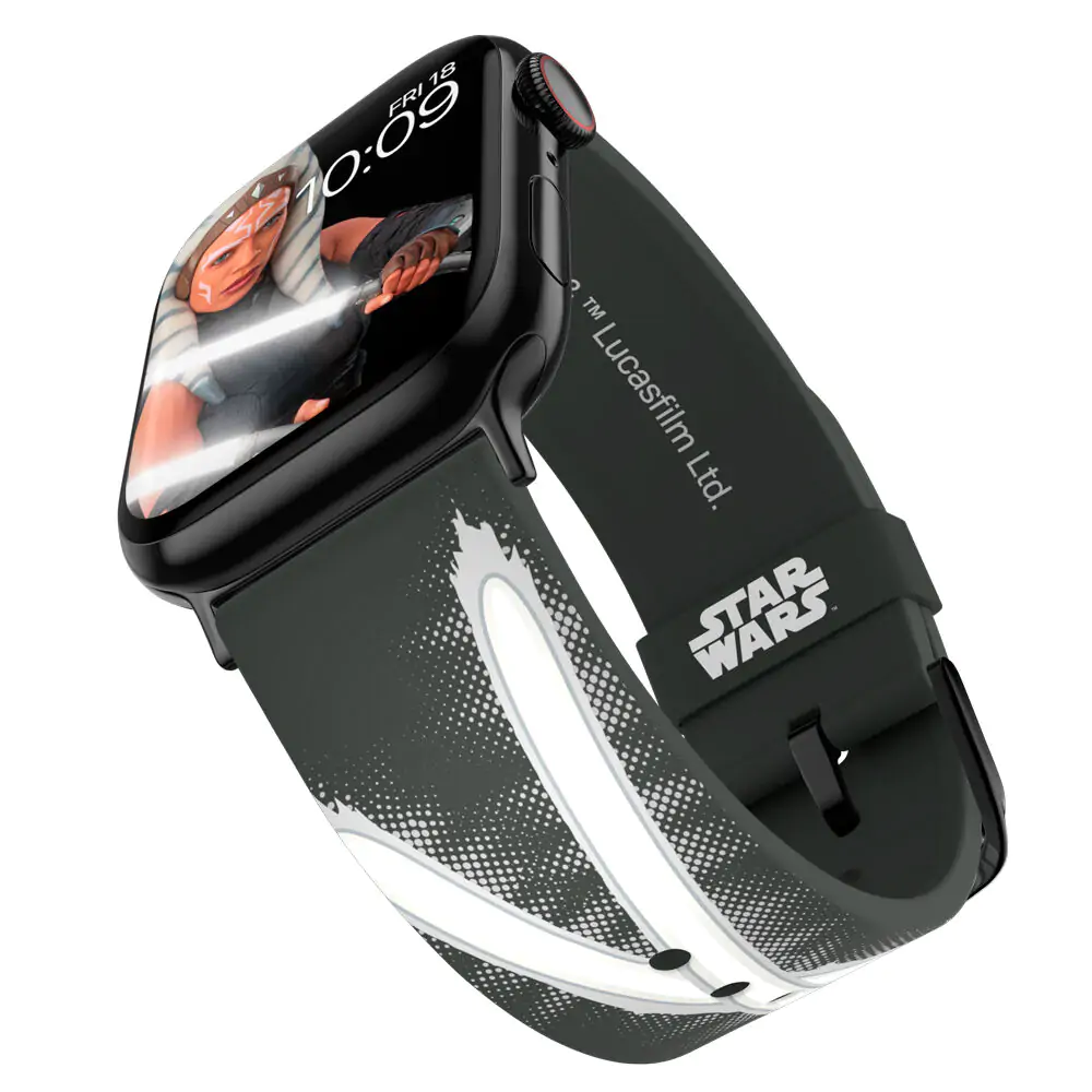 Star Wars The Mandalorian Ahsoka Tano Lightsaber remienok na Smartwatch + dizajny ciferníka produktová fotografia