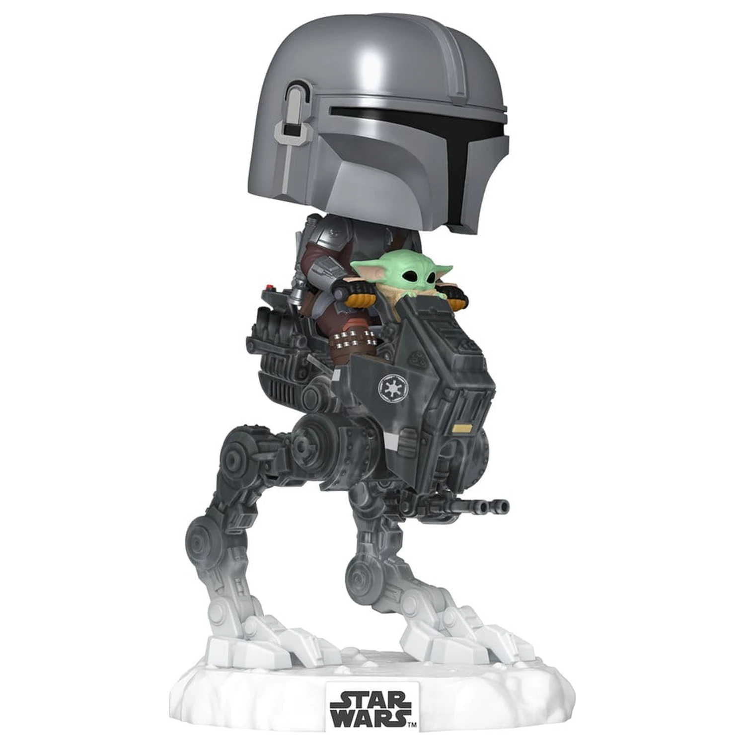 Star Wars: The Mandalorian and Grogu Funko POP! Rides Deluxe Vinylová Bobblehead Figúrka The Mandalorian with Grogu in Imperial Remnant AT-RT produktová fotografia