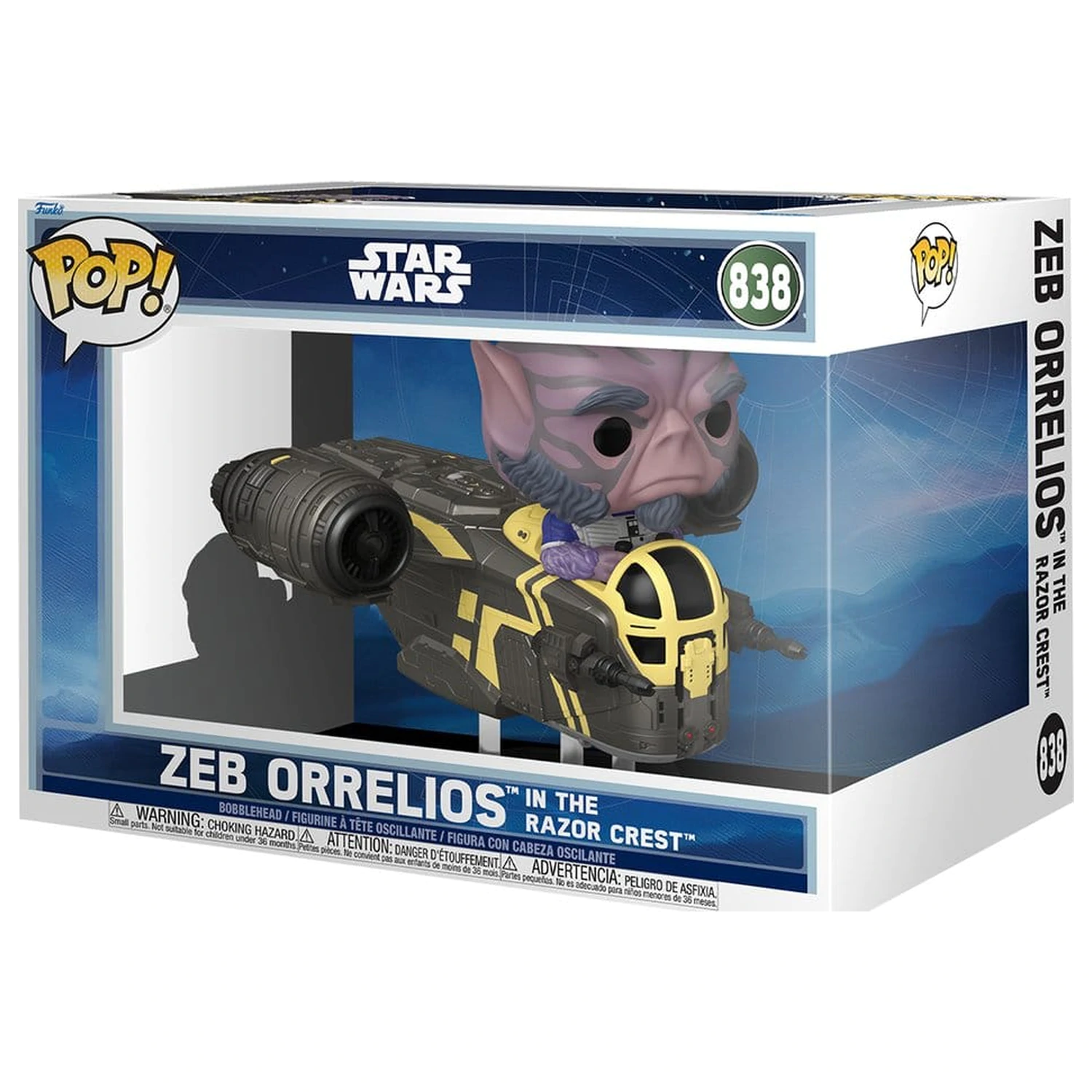 Star Wars: The Mandalorian and Grogu Funko POP! Rides Deluxe Vinylová figúrka Bobblehead Zeb Orrelios in the Razor Crest produktová fotografia