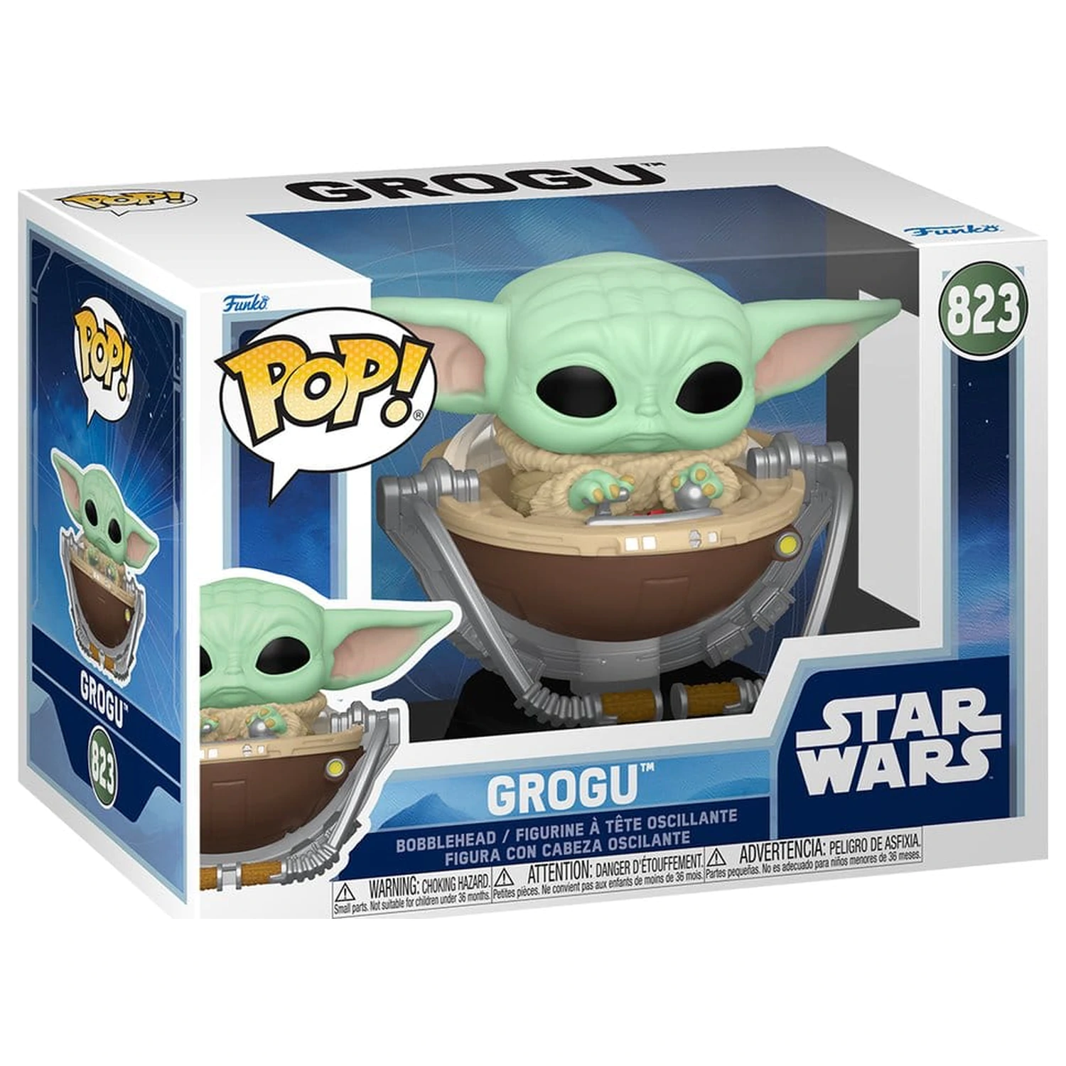 Star Wars: The Mandalorian and Grogu Funko POP! Vinylová figúrka Bobblehead Grogu v kočiari 9 cm produktová fotografia