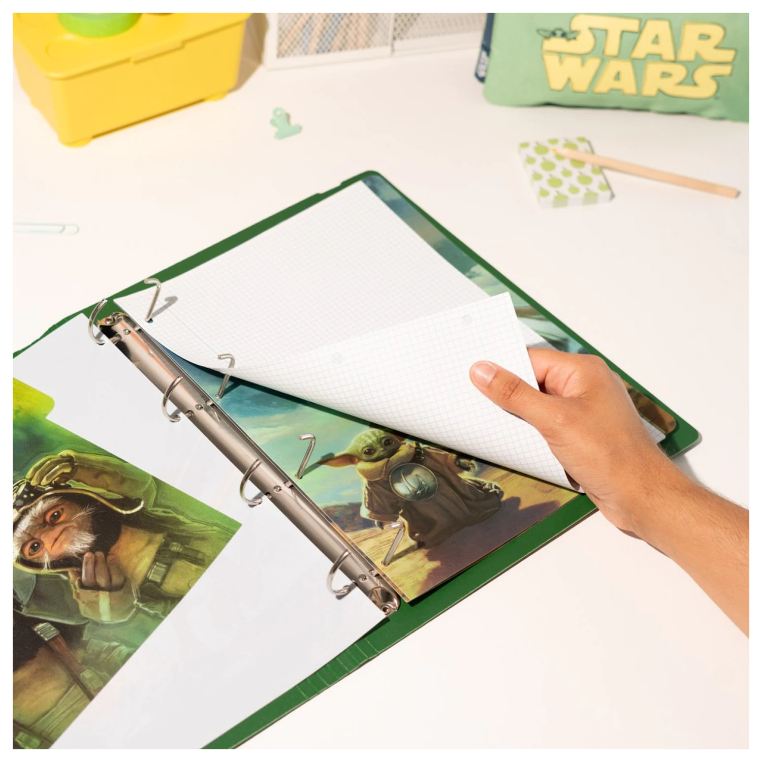 Star Wars: The Mandalorian and Grogu zakladač s krúžkami produktová fotografia