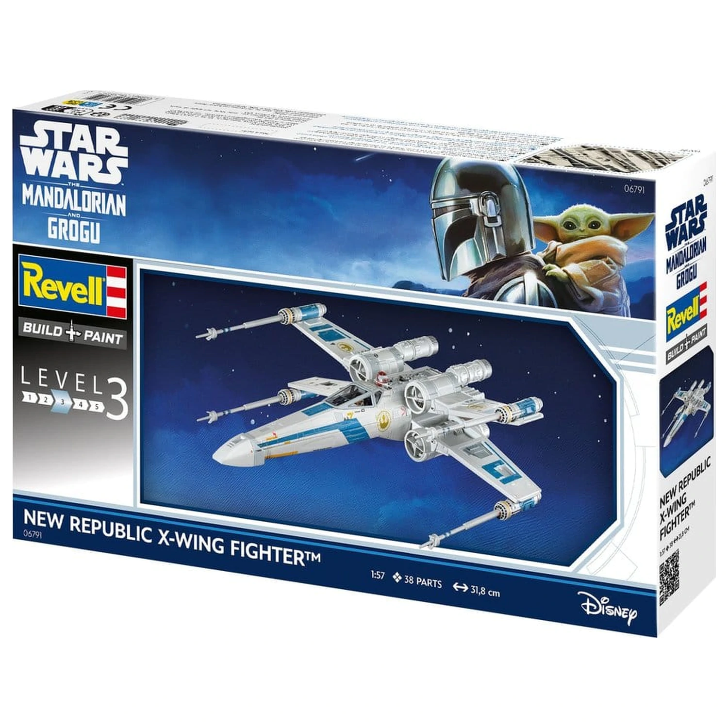 Star Wars The Mandalorian a Grogu Revell Model Kit 1/57 New Republic X-Wing Fighter 22 cm produktová fotografia