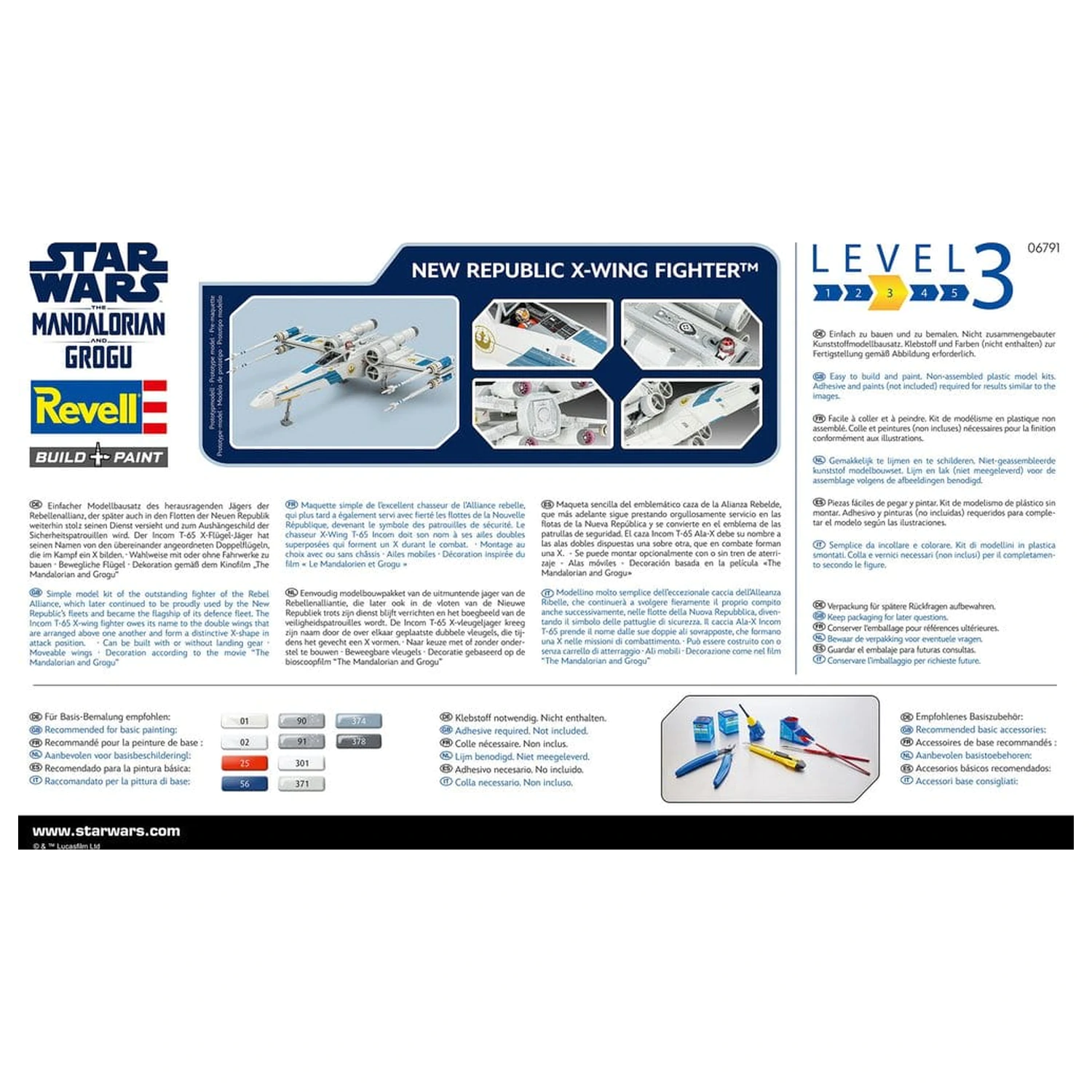 Star Wars The Mandalorian a Grogu Revell Model Kit 1/57 New Republic X-Wing Fighter 22 cm produktová fotografia