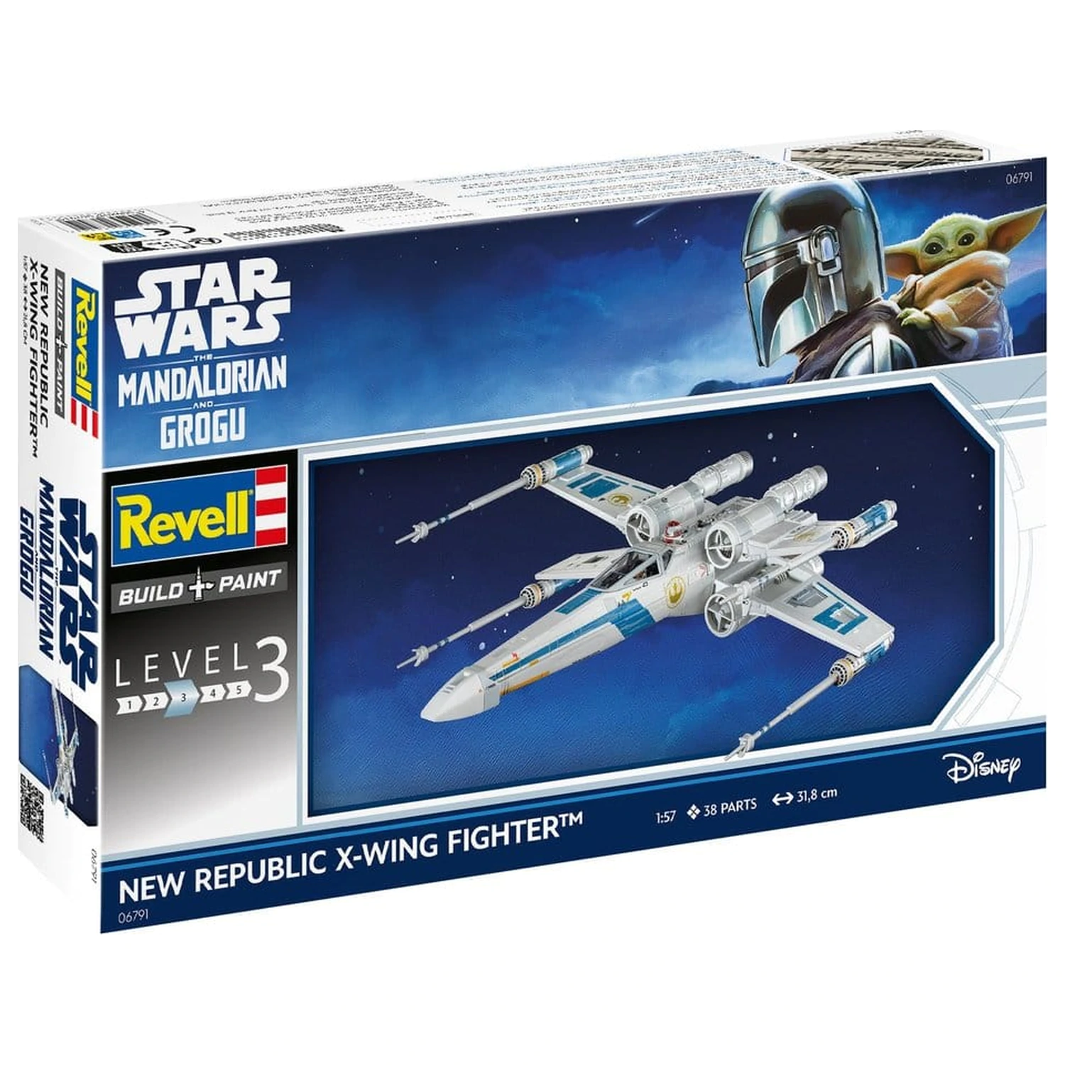 Star Wars The Mandalorian a Grogu Revell Model Kit 1/57 New Republic X-Wing Fighter 22 cm produktová fotografia
