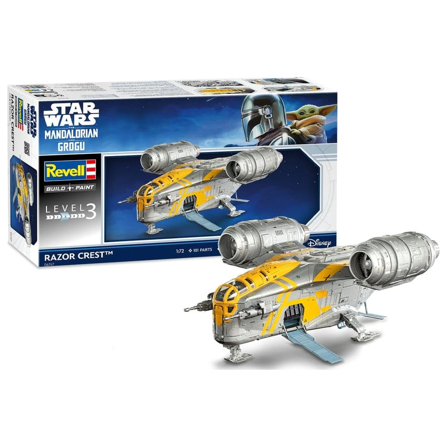 Star Wars The Mandalorian a Grogu Revell model stavebnica 1/72 Razor Crest 34 cm produktová fotografia