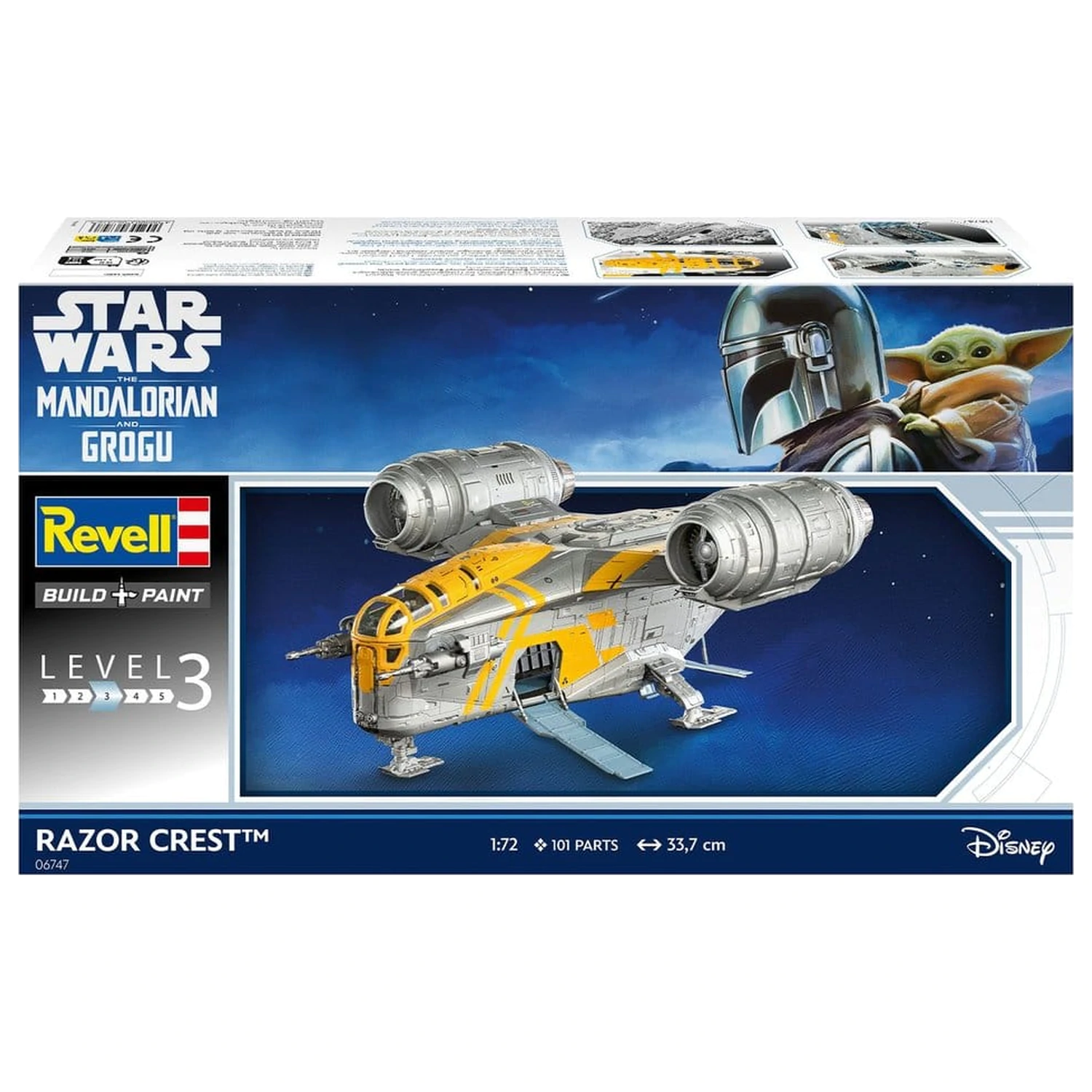 Star Wars The Mandalorian a Grogu Revell model stavebnica 1/72 Razor Crest 34 cm produktová fotografia
