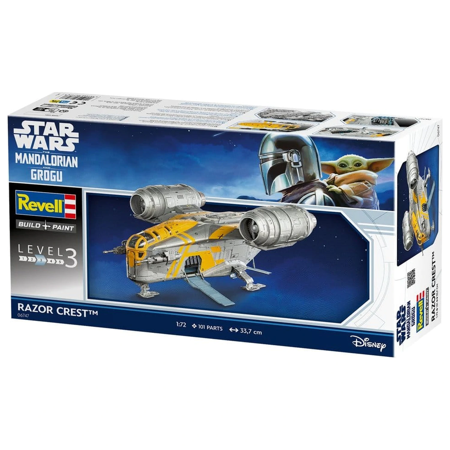 Star Wars The Mandalorian a Grogu Revell model stavebnica 1/72 Razor Crest 34 cm produktová fotografia