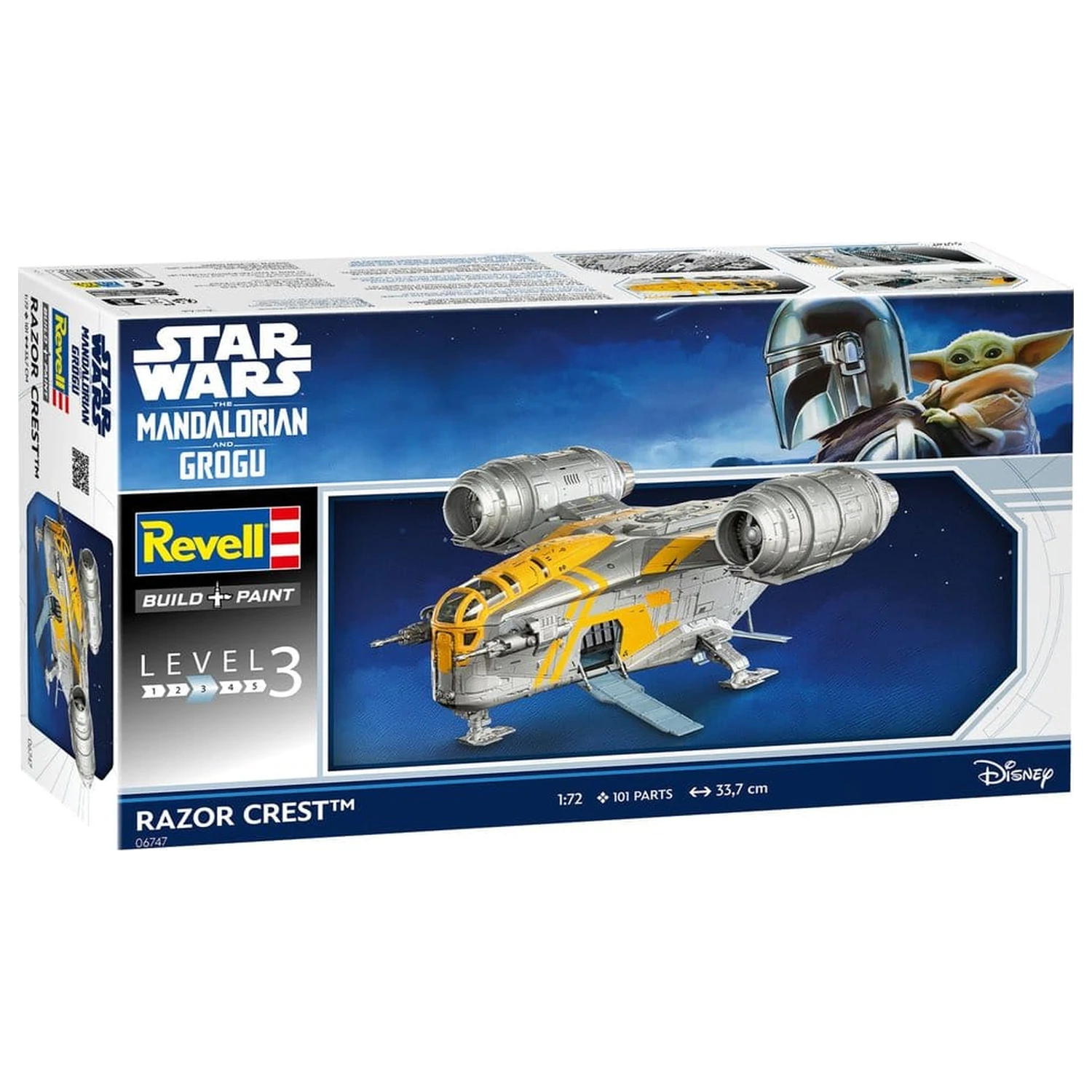 Star Wars The Mandalorian a Grogu Revell model stavebnica 1/72 Razor Crest 34 cm produktová fotografia