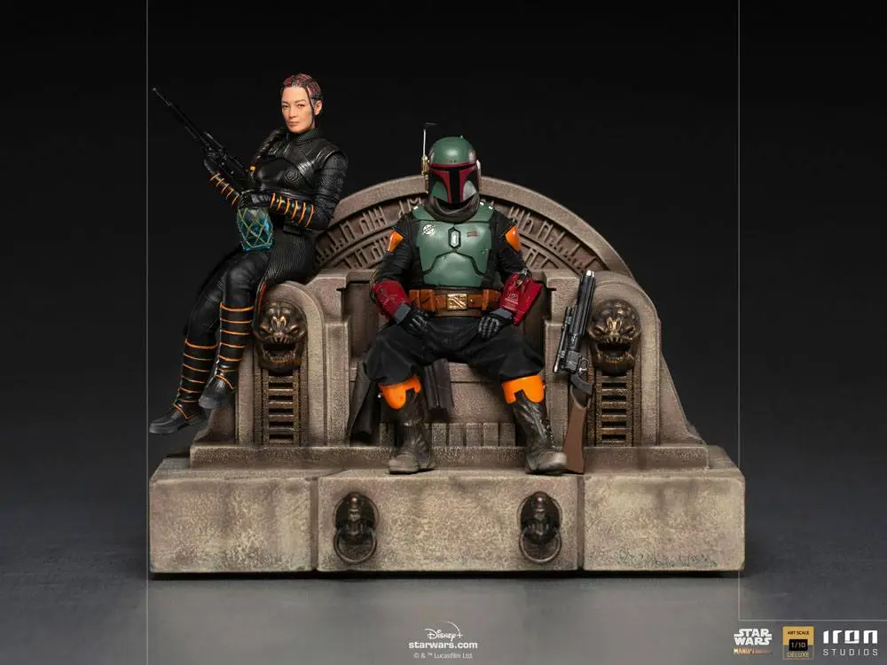 Star Wars The Mandalorian Deluxe Art Scale Socha 1/10 Boba Fett & Fennec on Throne 23 cm produktová fotografia