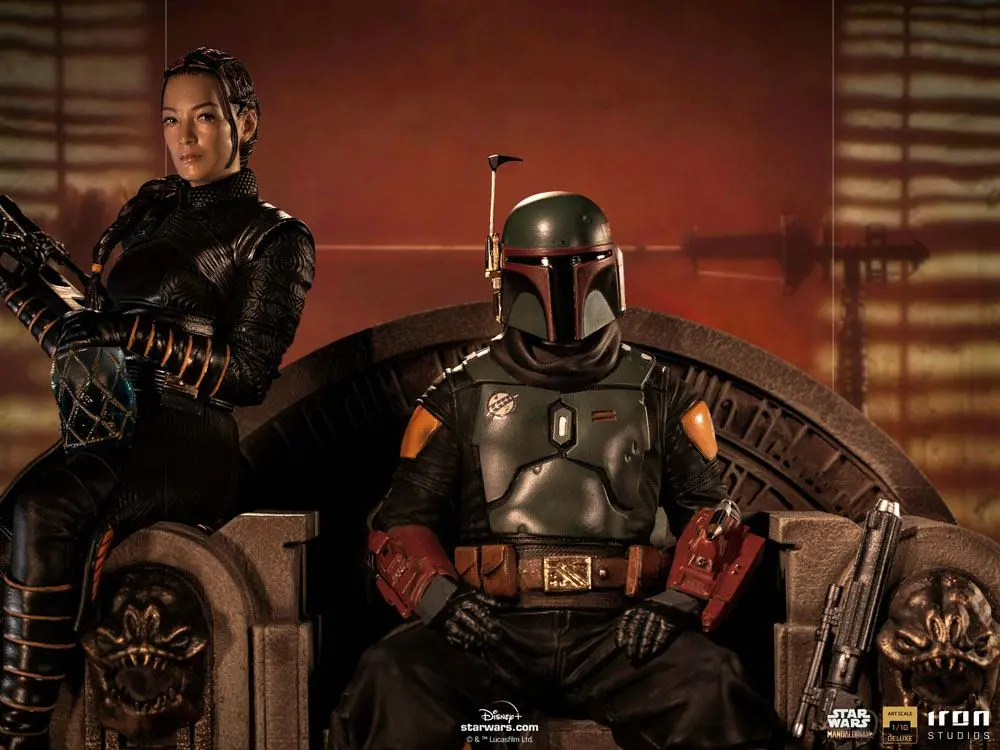 Star Wars The Mandalorian Deluxe Art Scale Socha 1/10 Boba Fett & Fennec on Throne 23 cm produktová fotografia