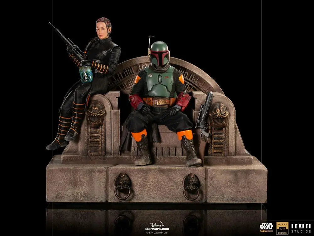 Star Wars The Mandalorian Deluxe Art Scale Socha 1/10 Boba Fett & Fennec on Throne 23 cm produktová fotografia