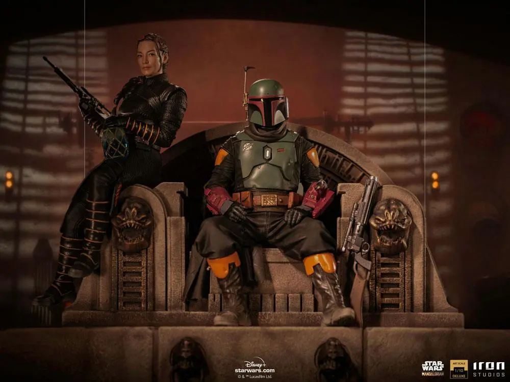 Star Wars The Mandalorian Deluxe Art Scale Socha 1/10 Boba Fett & Fennec on Throne 23 cm produktová fotografia