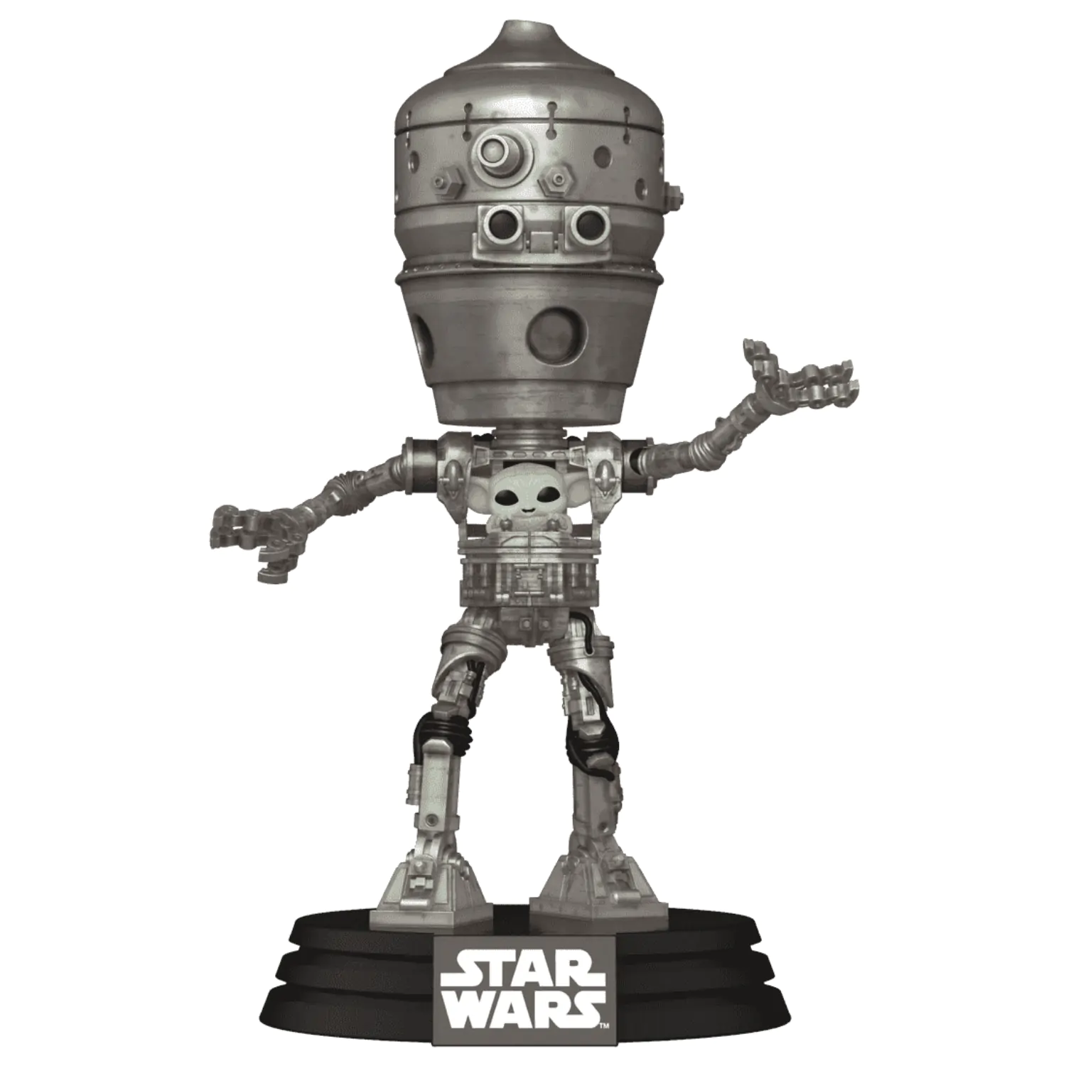Star Wars: The Mandalorian Funko POP! Deluxe Vinylová figúrka s kývajúcou sa hlavou IG-12 s Grogu 17 cm produktová fotografia