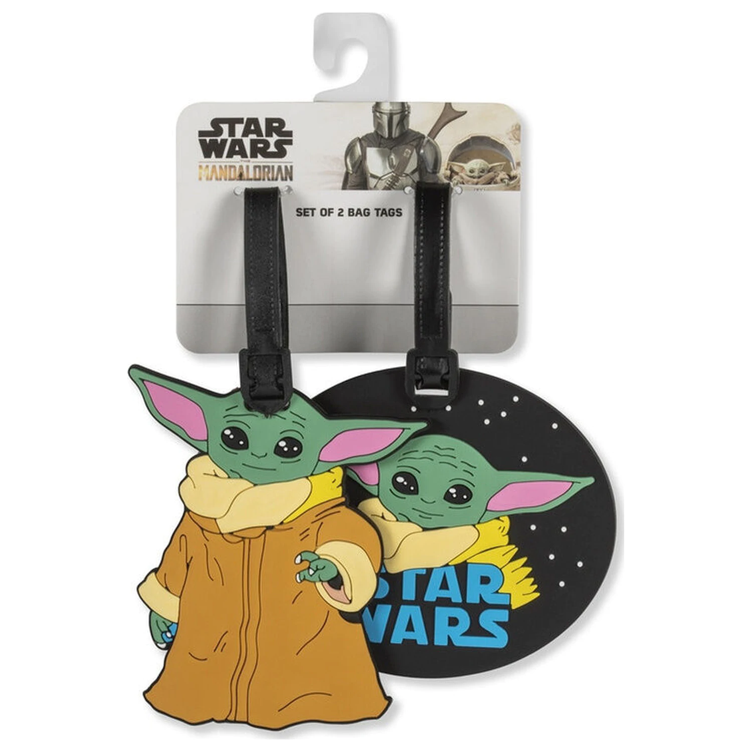 Star Wars The Mandalorian Grogu súprava 2 štítkov na batožinu produktová fotografia
