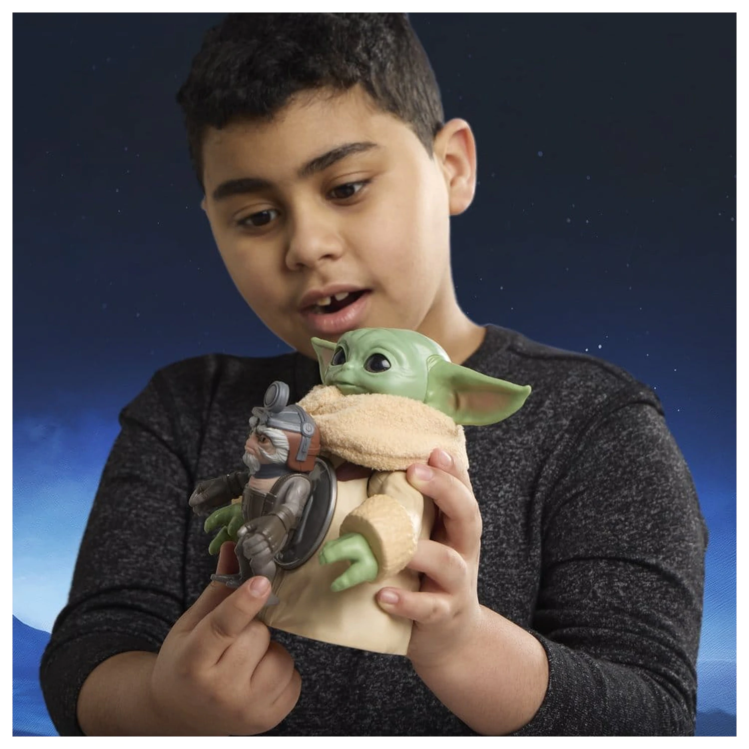 Star Wars: The Mandalorian & Grogu Elektronická akčná figúrka Huggin' Grogu & Anzellan 17 cm produktová fotografia