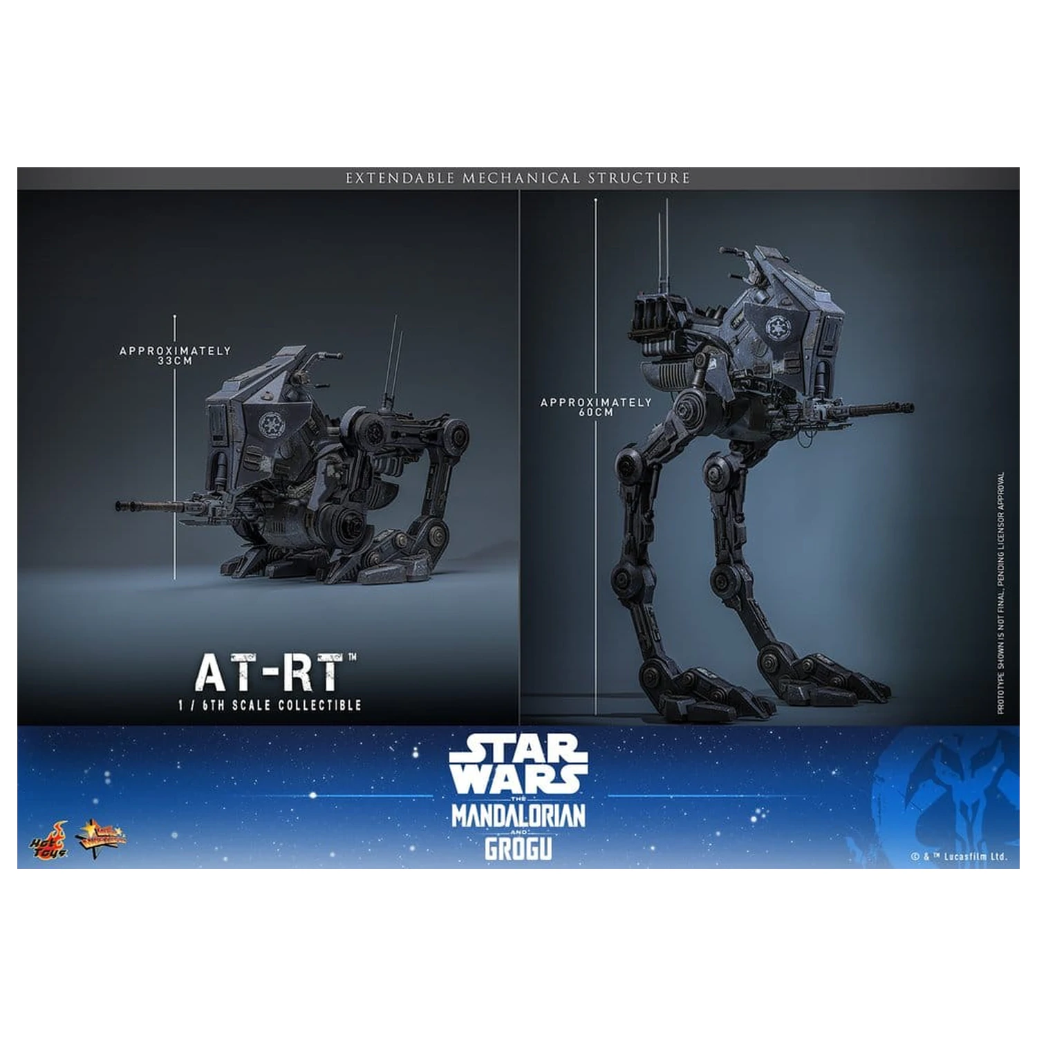 Star Wars: The Mandalorian & Grogu Movie Masterpiece akčná figúrka set 1/6 Imperial Remnant AT-RT Driver & AT-RT 60 cm produktová fotografia