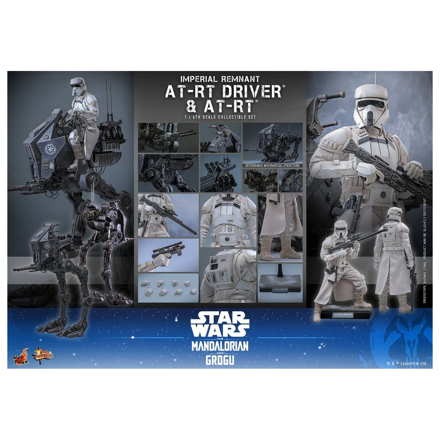 Star Wars: The Mandalorian & Grogu Movie Masterpiece akčná figúrka set 1/6 Imperial Remnant AT-RT Driver & AT-RT 60 cm produktová fotografia
