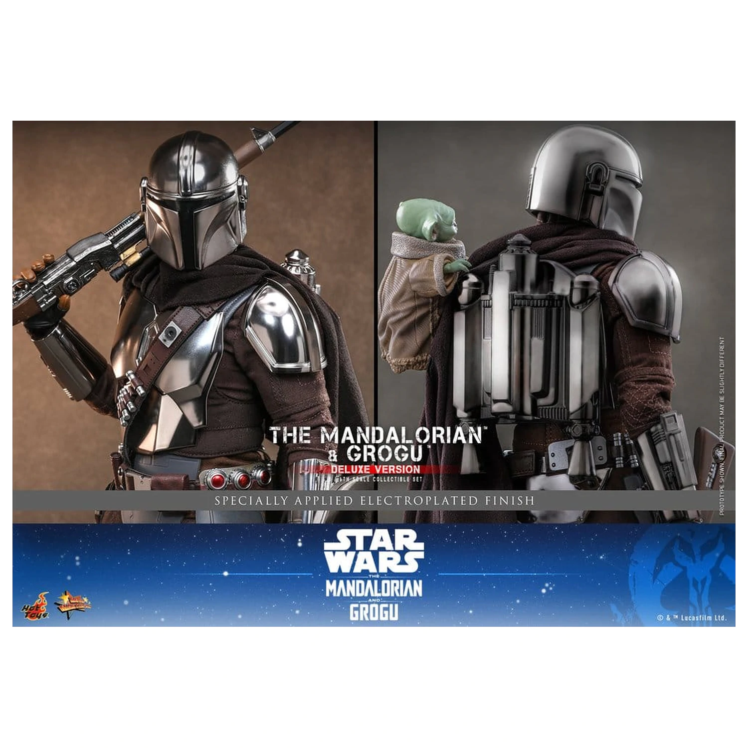 Star Wars: The Mandalorian & Grogu Movie Masterpiece akčná figúrka 1/6 The Mandalorian and Grogu (Deluxe Version) 31 cm produktová fotografia
