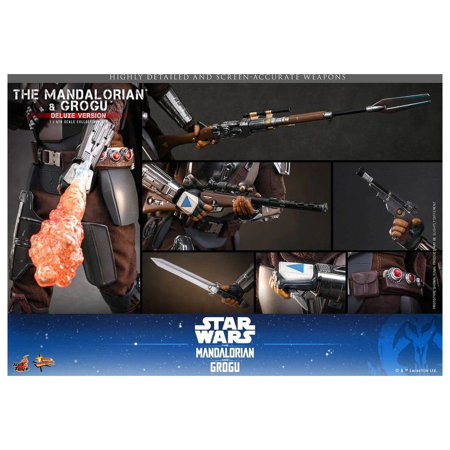 Star Wars: The Mandalorian & Grogu Movie Masterpiece akčná figúrka 1/6 The Mandalorian and Grogu (Deluxe Version) 31 cm produktová fotografia