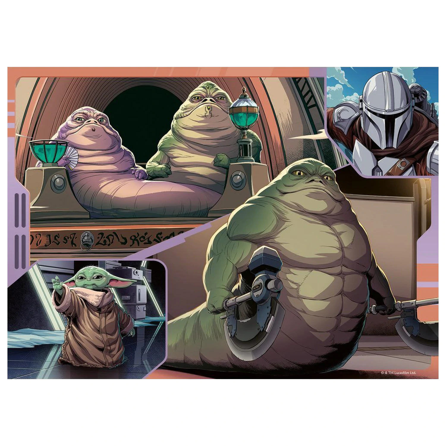 Star Wars The Mandalorian & Grogu puzzle 4x100ks produktová fotografia