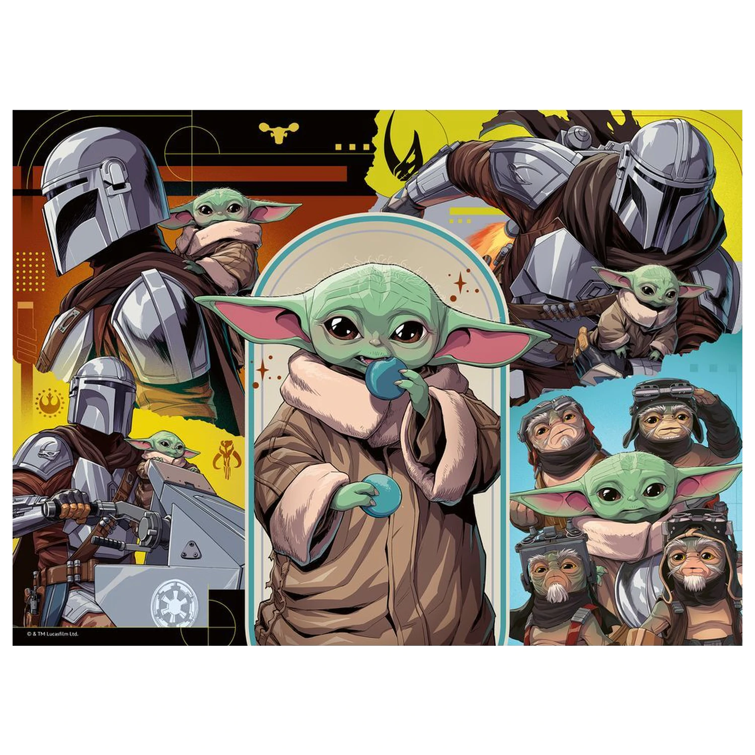 Star Wars The Mandalorian & Grogu XXL puzzle 100 kusov produktová fotografia