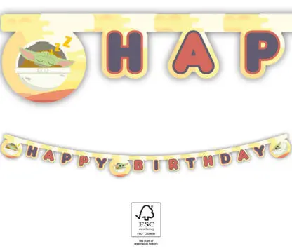 Star Wars The Mandalorian Happy Birthday Banner FSC 2 m produktová fotografia