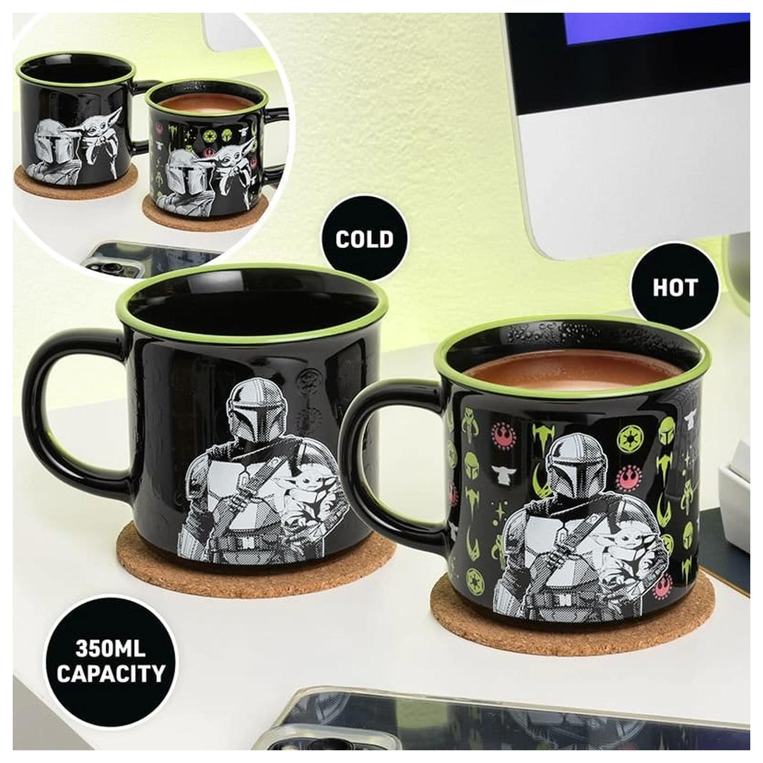 Star Wars: The Mandalorian Magický hrnček Mandalorian a Grogu produktová fotografia