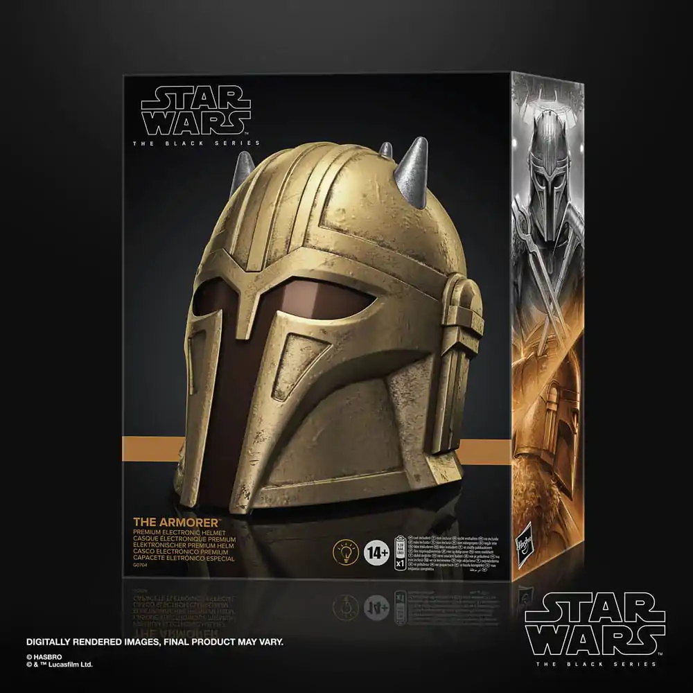 Star Wars The Mandalorian The Armorer prémiová elektronická prilba produktová fotografia