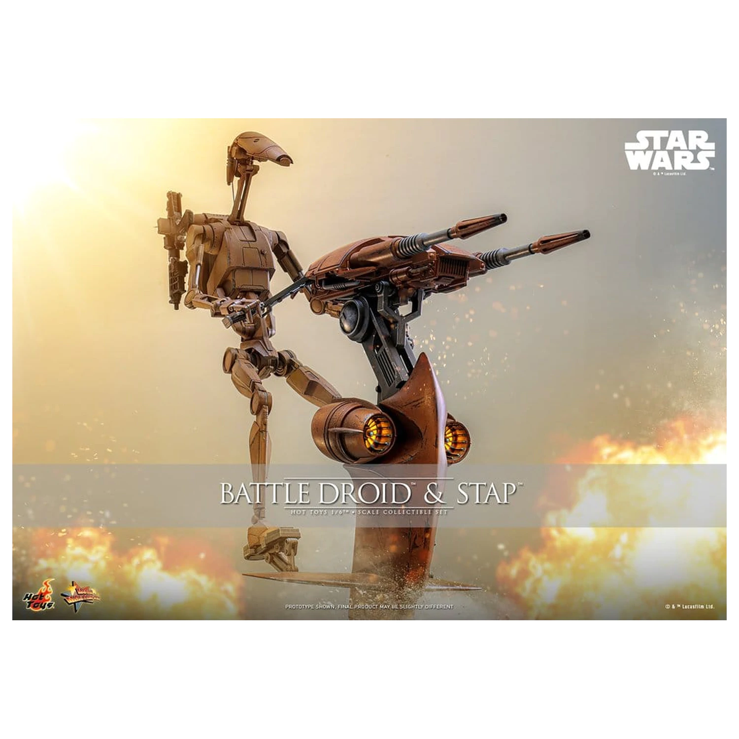 Star Wars: The Phantom Menace Movie Masterpiece Action Figure Set 1/6 Battle Droid & STAP 32 cm produktová fotografia