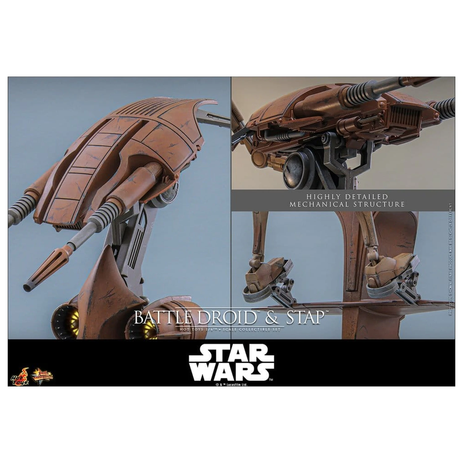 Star Wars: The Phantom Menace Movie Masterpiece Action Figure Set 1/6 Battle Droid & STAP 32 cm produktová fotografia