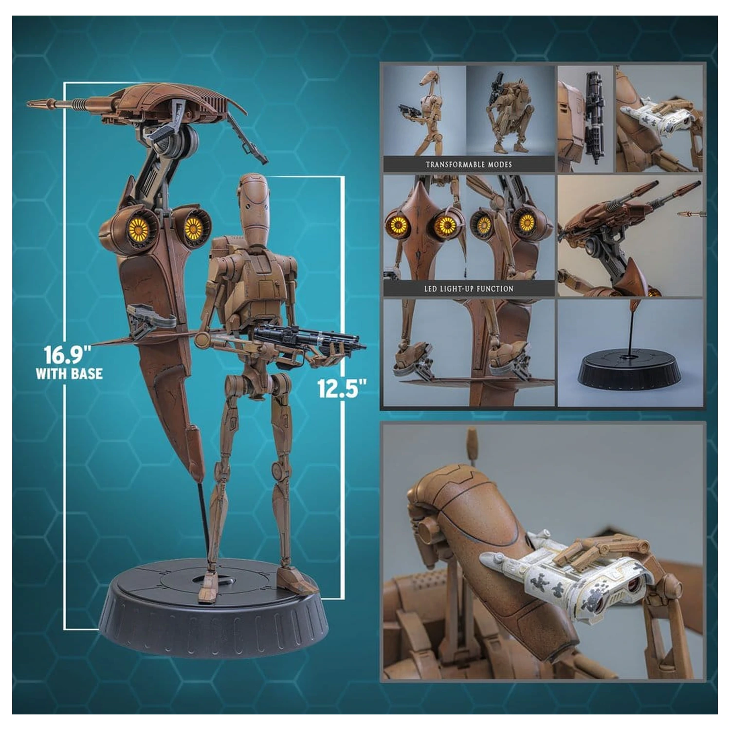 Star Wars: The Phantom Menace Movie Masterpiece Action Figure Set 1/6 Battle Droid & STAP 32 cm produktová fotografia