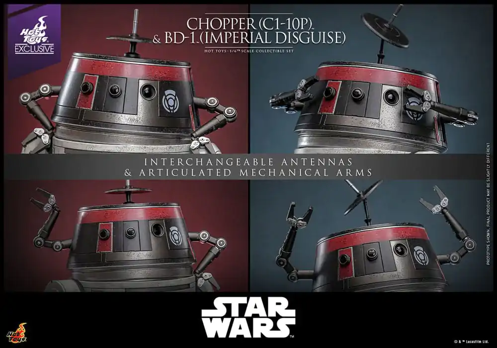 Star Wars Sada akčných figúrok 1/6 Chopper (C1-10P™) & BD-1™ (Imperial Disguise) 18 cm & 8 cm produktová fotografia