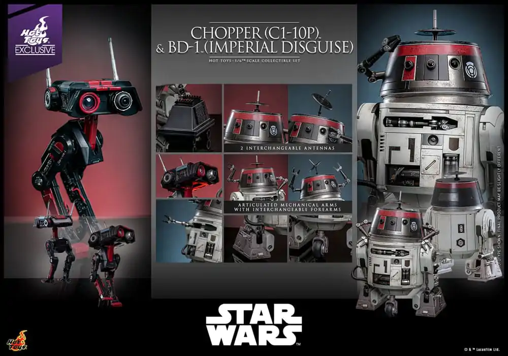 Star Wars Sada akčných figúrok 1/6 Chopper (C1-10P™) & BD-1™ (Imperial Disguise) 18 cm & 8 cm produktová fotografia