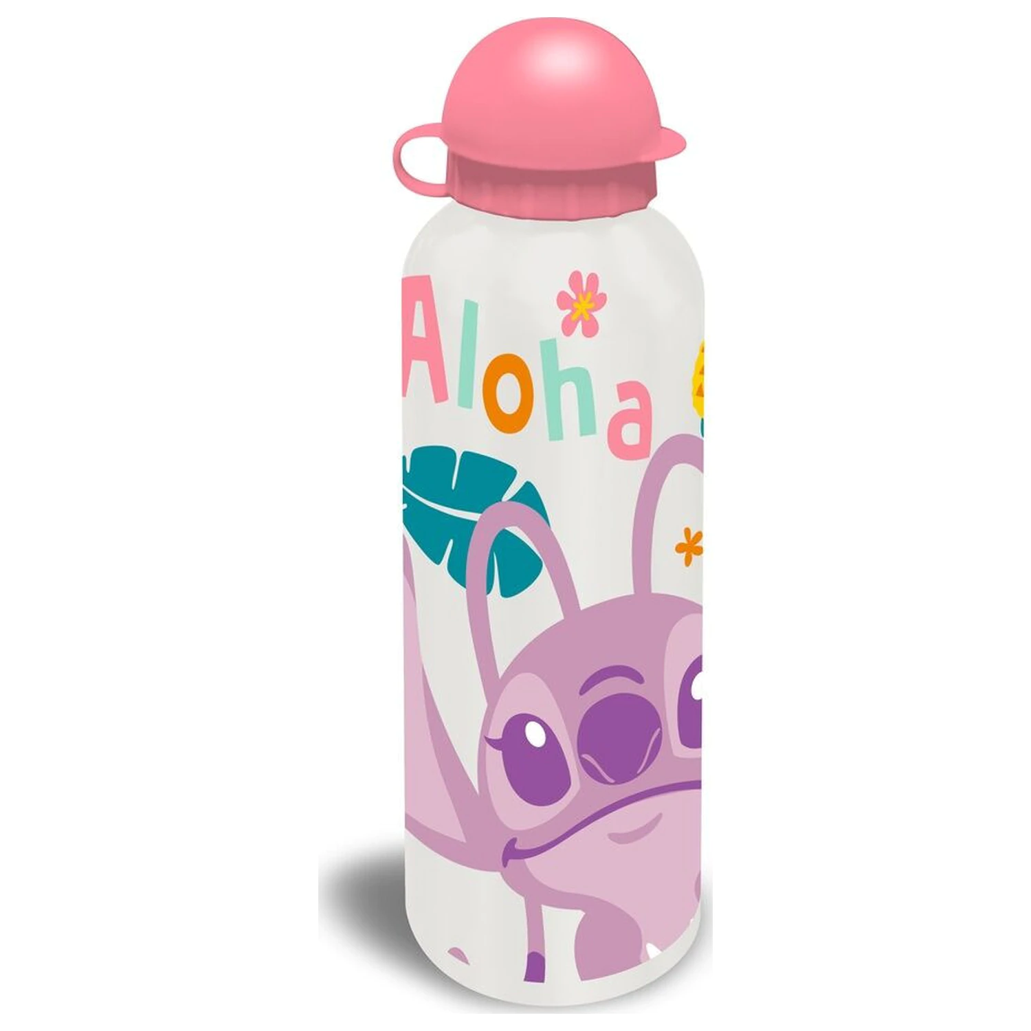 Stitch Aloha hliníková fľaša na vodu s pitným viečkom 500 ml produktová fotografia