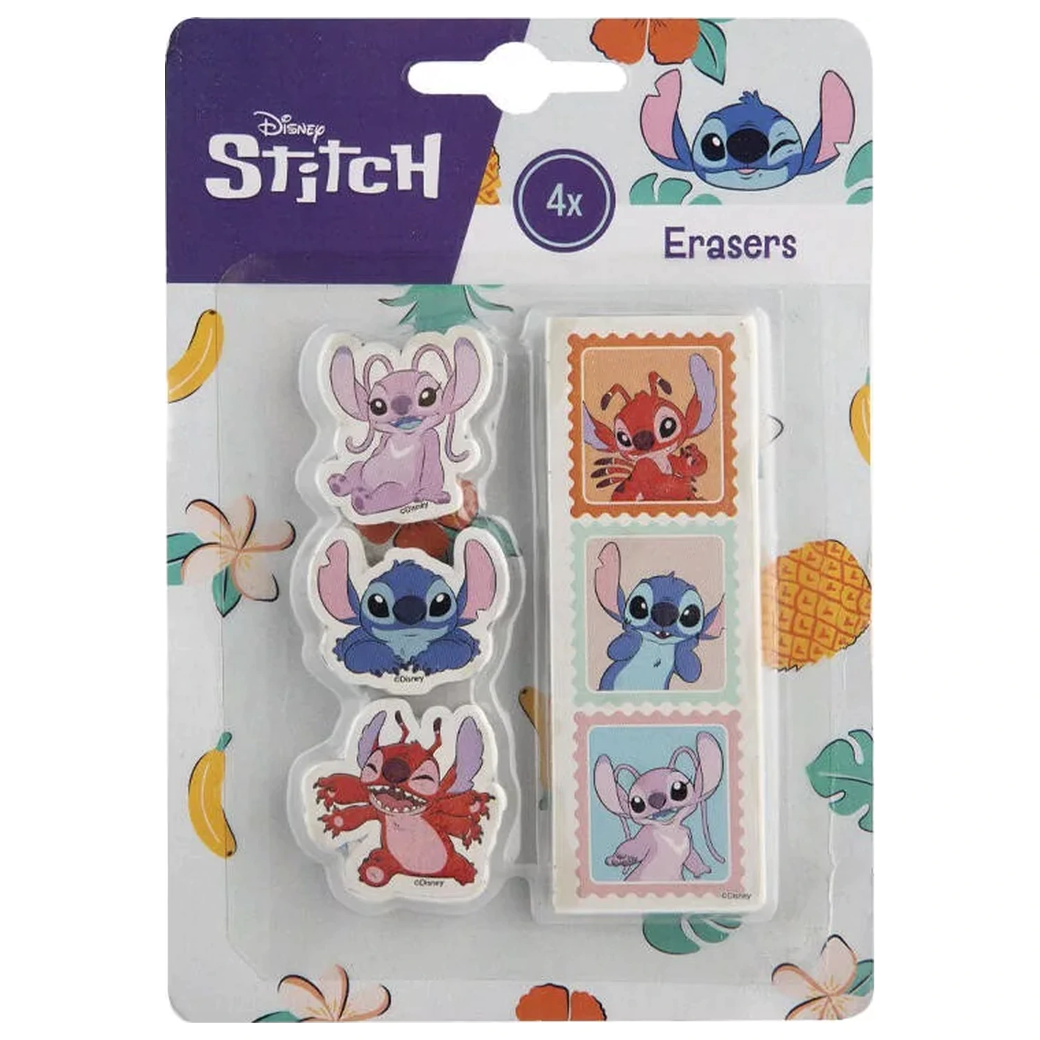 Stitch Aloha tvarovaná súprava gúm 4 ks produktová fotografia