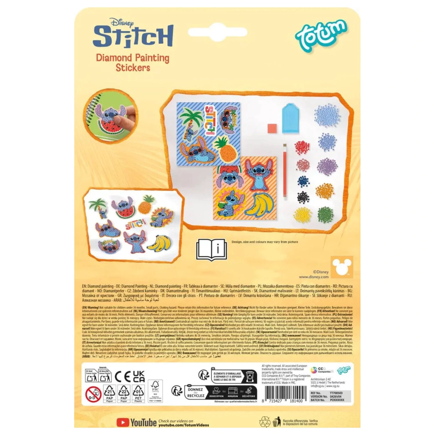 Lilo & Stitch Aloha Diamond Painting súprava 9 nálepiek produktová fotografia